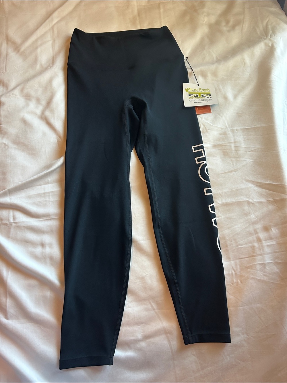 Black Girls' Active Leggings with Side Lettering